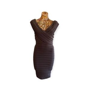 Tadashi Collection dress small pleated fitted bodycon Small